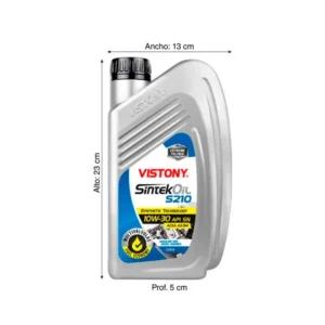 LUBRICANTE VISTONY _10W-30 _ CAJA DE 12 UNIDADES _ DE UN LITRO C/U _ PRECIO POR CAJA