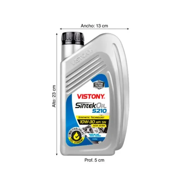 LUBRICANTE VISTONY _10W-30 _ CAJA DE 12 UNIDADES _ DE UN LITRO C/U _ PRECIO POR CAJA
